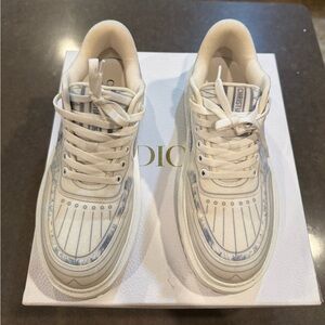 Dior Cream and Blue Sneakers